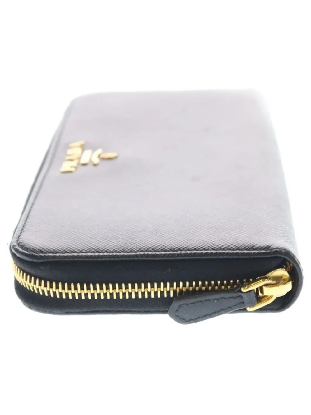 Prada Zip Around Wallet Saffiano Leather Black